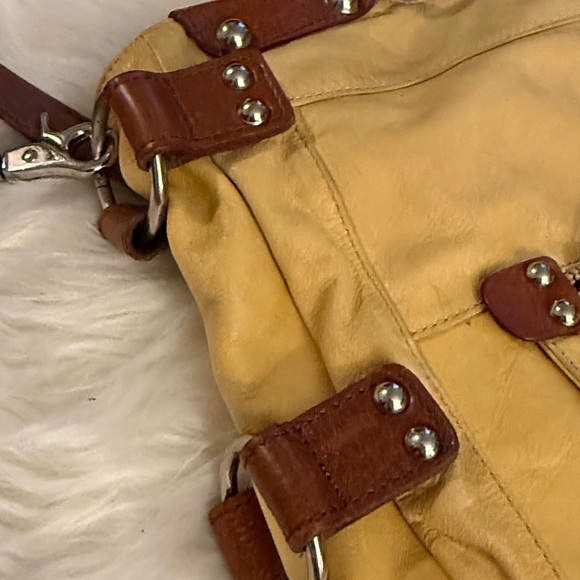 Tano Genuine Leather Studded Mustard Yellow Shoulder Bag? main image 14
